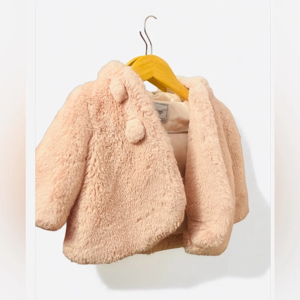 Mayoral faux fur hooded coat for baby girls - Picture 2 of 10